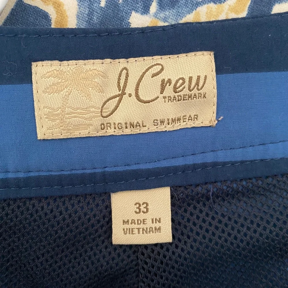 J.Crew Board Shorts Mens 33 Blue Striped Cargo‎ Pocket Swim Trunks K8187 beach